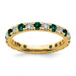 14k 3/4 carat Lab Grown Diamond VS/SI+ G+ and Lab Created Alexandrite Size 5.5 Eternity Band