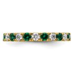 14k 3/4 carat Lab Grown Diamond VS/SI+ G+ and Lab Created Emerald Size 4 Eternity Band - Image 3