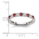 14k White Gold 3/4 carat Lab Grown Diamond VS/SI+ G+ and Lab Created Ruby Size 4 Eternity Band - Image 6
