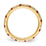 14k 7/8 carat Lab Grown Diamond VS/SI+ G+ and Lab Created Ruby Size 8.5 Eternity Band - Image 2