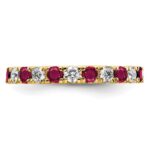 14k 7/8 carat Lab Grown Diamond VS/SI+ G+ and Lab Created Ruby Size 8.5 Eternity Band - Image 3