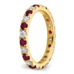 14k 3/4 carat Lab Grown Diamond VS/SI+ G+ and Lab Created Ruby Size 5.5 Eternity Band - Image 5