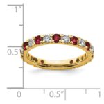 14k 3/4 carat Lab Grown Diamond VS/SI+ G+ and Lab Created Ruby Size 6 Eternity Band - Image 6