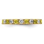14k 3/8 carat Lab Grown Diamond VS/SI+ G+ and Lab Created Yellow Sapphire Size 5 Eternity Band - Image 3