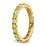 14k 3/4 carat Lab Grown Diamond VS/SI+ G+ and Lab Created Yellow Sapphire Size 6 Eternity Band - Image 5
