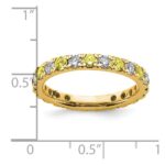 14k 3/4 carat Lab Grown Diamond VS/SI+ G+ and Lab Created Yellow Sapphire Size 6 Eternity Band - Image 6