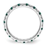 14k White Gold 1/2 carat Lab Grown Diamond VS/SI+ G+ and Lab Created Alexandrite Size 8.5 Eternity Band - Image 2