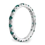 14k White Gold 3/8 carat Lab Grown Diamond VS/SI+ G+ and Lab Created Alexandrite Size 5 Eternity Band - Image 4