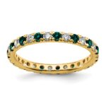 14k 1/2 carat Lab Grown Diamond VS/SI+ G+ and Lab Created Alexandrite Size 7.5 Eternity Band