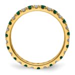 14k 1/2 carat Lab Grown Diamond VS/SI+ G+ and Lab Created Emerald Size 6.5 Eternity Band - Image 2
