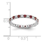 14k White Gold 3/8 carat Lab Grown Diamond VS/SI+ G+ and Lab Created Ruby Size 4.5 Eternity Band - Image 6