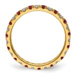 14k 3/8 carat Lab Grown Diamond VS/SI+ G+ and Lab Created Ruby Size 4 Eternity Band - Image 2