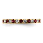 14k 3/8 carat Lab Grown Diamond VS/SI+ G+ and Lab Created Ruby Size 4.5 Eternity Band - Image 3