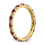 14k 1/2 carat Lab Grown Diamond VS/SI+ G+ and Lab Created Ruby Size 8 Eternity Band - Image 5