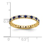 14k 1/2 carat Lab Grown Diamond VS/SI+ G+ and Lab Created Blue Sapphire Size 7 Eternity Band - Image 5
