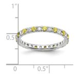 14k White Gold 1/2 carat Lab Grown Diamond VS/SI+ G+ and Lab Created Yellow Sapphire Size 7.5 Eternity Band - Image 5