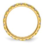 14k 1/2 carat Lab Grown Diamond VS/SI+ G+ and Lab Created Yellow Sapphire Size 6.5 Eternity Band - Image 2