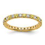 14k 1/2 carat Lab Grown Diamond VS/SI+ G+ and Lab Created Yellow Sapphire Size 6.5 Eternity Band