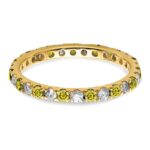 14k 1/2 carat Lab Grown Diamond VS/SI+ G+ and Lab Created Yellow Sapphire Size 9 Eternity Band - Image 3