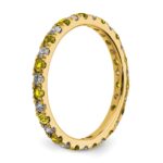 14k 1/2 carat Lab Grown Diamond VS/SI+ G+ and Lab Created Yellow Sapphire Size 6 Eternity Band - Image 4