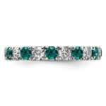 14k White Gold 1 1/5 carat Lab Grown Diamond VS/SI+ G+ and Lab Created Alexandrite Size 7 Eternity Band - Image 3