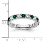 14k White Gold 1 carat Lab Grown Diamond VS/SI+ G+ and Lab Created Alexandrite Size 4 Eternity Band - Image 6