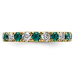 14k 1 carat Lab Grown Diamond VS/SI+ G+ and Lab Created Alexandrite Size 5 Eternity Band - Image 3