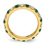 14k 1 carat Lab Grown Diamond VS/SI+ G+ and Lab Created Emerald Size 6 Eternity Band - Image 2