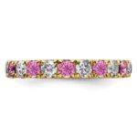 14k 1 1/5 carat Lab Grown Diamond VS/SI+ G+ and Lab Created Pink Sapphire Size 7 Eternity Band - Image 3