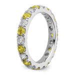 14k White Gold 1 1/5 carat Lab Grown Diamond VS/SI+ G+ and Lab Created Ruby Size 7.5 Eternity Band - Image 5