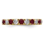 14k 1 carat Lab Grown Diamond VS/SI+ G+ and Lab Created Ruby Size 4 Eternity Band - Image 3