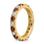 14k 1 1/5 carat Lab Grown Diamond VS/SI+ G+ and Lab Created Ruby Size 7 Eternity Band - Image 5
