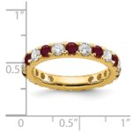 14k 1 carat Lab Grown Diamond VS/SI+ G+ and Lab Created Ruby Size 6 Eternity Band - Image 6
