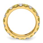 14k 1 carat Lab Grown Diamond VS/SI+ G+ and Lab Created Yellow Sapphire Size 5.5 Eternity Band - Image 2