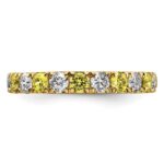 14k 1 carat Lab Grown Diamond VS/SI+ G+ and Lab Created Yellow Sapphire Size 5.5 Eternity Band - Image 3