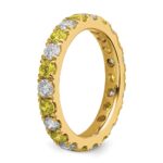 14k 1 1/5 carat Lab Grown Diamond VS/SI+ G+ and Lab Created Yellow Sapphire Size 8.5 Eternity Band - Image 5