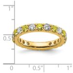 14k 1 1/5 carat Lab Grown Diamond VS/SI+ G+ and Lab Created Yellow Sapphire Size 7.5 Eternity Band - Image 6