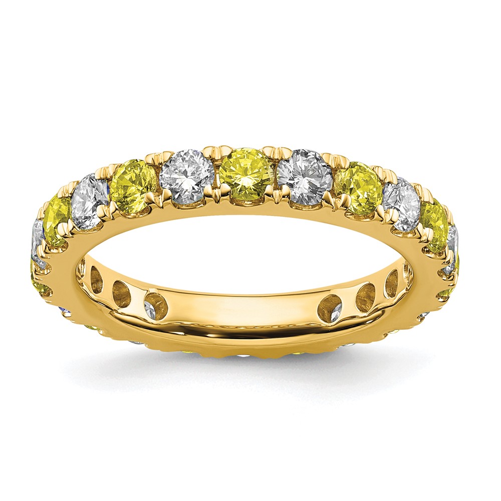 ET0050-CYS-100-7YAA.jpg 14k 1 carat Lab Grown Diamond VS/SI+ G+ and Lab Created Yellow Sapphire Size 4.5 Eternity Band - Image 1