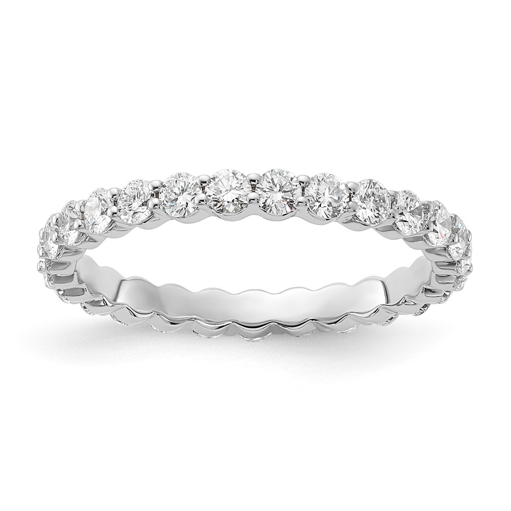 ET0051-100-65WLD.jpg 14k White Gold 1 carat Lab Grown Diamond VS+ F+ Round Complete Channel Set Size 6.5 Eternity Band - Image 1