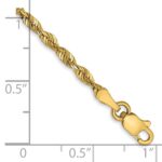 14K 2.5mm Ultra Diamond-cut Rope with Lobster Clasp Anklet - Image 3