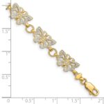 14k with White Rhodium Butterfly Bracelet - Image 3