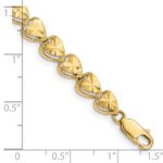 14K Diamond-cut Hearts 7 inch Bracelet - Image 3