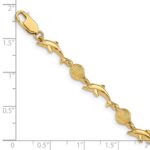 14K Polished Dolphin and Sea Shell 7 inch Bracelet - Image 3