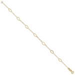 14k Oval Design Diamond-cut 7.25 inch Bracelet - Image 2