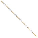 14k Two-tone Polished Oval Design 7.25 inch Bracelet - Image 2