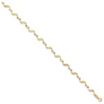 14k Diamond-cut Wavy Link 7.5 inch Bracelet - Image 2