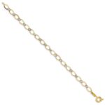 14K Two-tone Oval and Diamond-cut Circle 7.25 inch Bracelet - Image 2