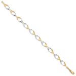 14K and White Rhodium Oval Link 7 inch Bracelet - Image 2