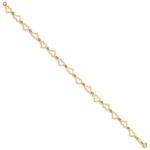 14K Polished Flat Open Hearts 7.5 inch Bracelet - Image 2