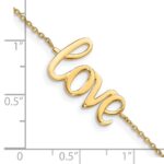 14K Polished LOVE Script 7 inch Bracelet - Image 4